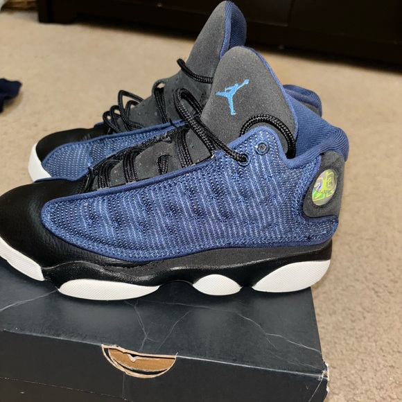 Lightly worn Boys Jordan Retro 13 size 3. Navy/University Blue-Black. - Picture 3 of 11